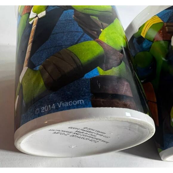 TMNT Teenage Mutant Ninja Turtles 2014 VIACOM Vintage Coffee Mug Set of 2 Cups - Picture 10 of 14